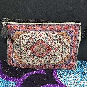 Oriental Carpet Creations-colorful rug design stash bag zipper w/medallion
